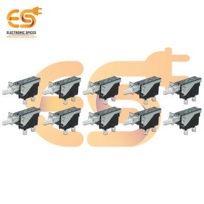 KDC-A04 250V 10A 2 Pin Metal Body Panel Mount Plastic Handle Push Switch Pack of 20